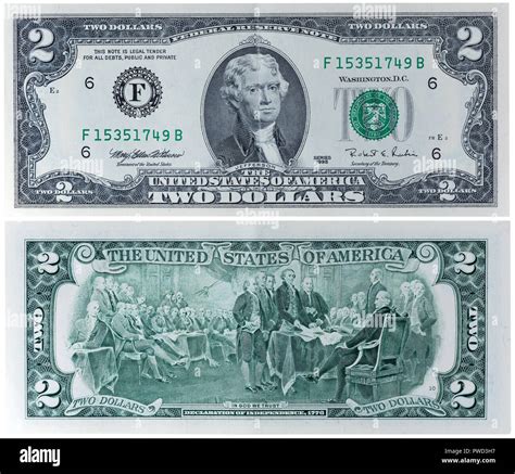 Billete de dólares Thomas Jefferson Declaración de Independencia ESTADOS UNIDOS