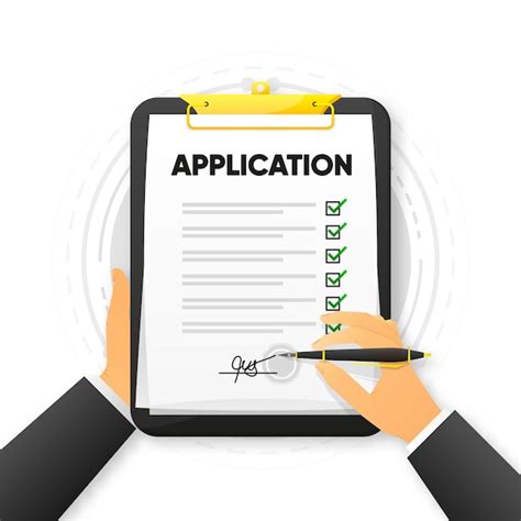Premium Vector Application Form And Pen Claim Form Paperwork Concept