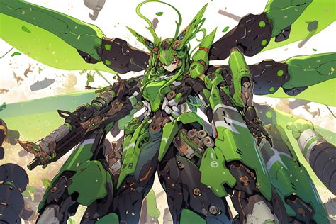 Mech Suits Female Warrior Insect Anime Girls Wings Wallpaper Resolution X ID