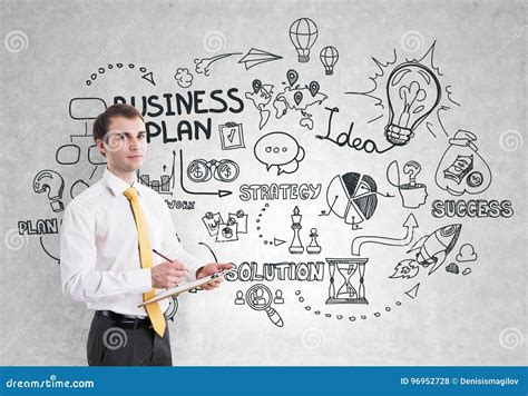 Businessman With A Clipboard Business Plan Stock Photo Image Of