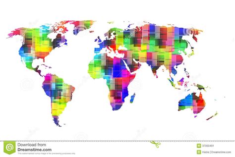 Color World Map Stock Vector Image Of Continent Cube