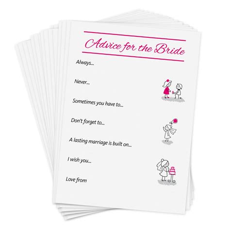 Advice For The Bride Cards 24 Cards Hen Party Games Hen Etsy Uk
