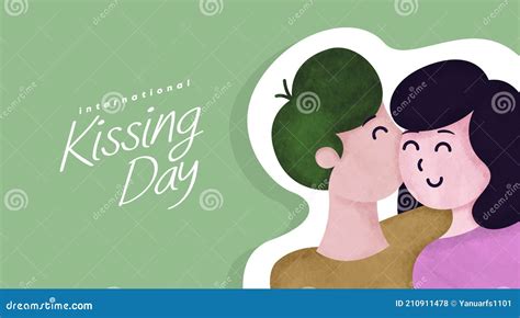 International Kissing Day Illustration With Water Color Effect International Day Of Kissing