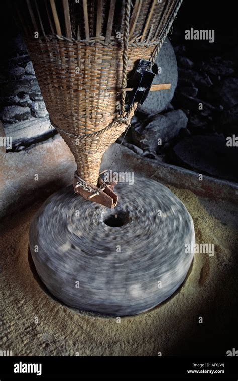 Water Powered Corn Grinding Stone Ganesh Himal Nepal Stock Photo Alamy