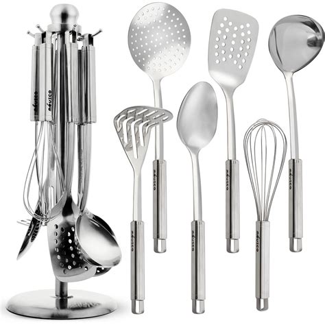 From stainless steel kitchen utensils to stainless steel utensil sets, we have the perfect stainless steel cooking tools for your kitchen. Miusco Premium Stainless Steel Cooking Utensil Set with ...