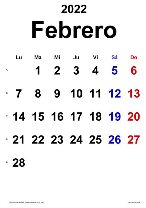 Calendario Febrero 2022 Paraimprimirgratis Com