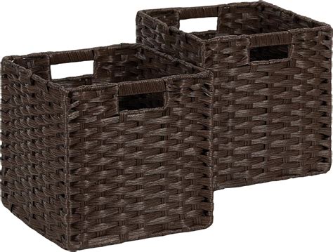 Amazon.com - DULLEMELO Wicker Storage Bins 11x11 Storage Cubes for