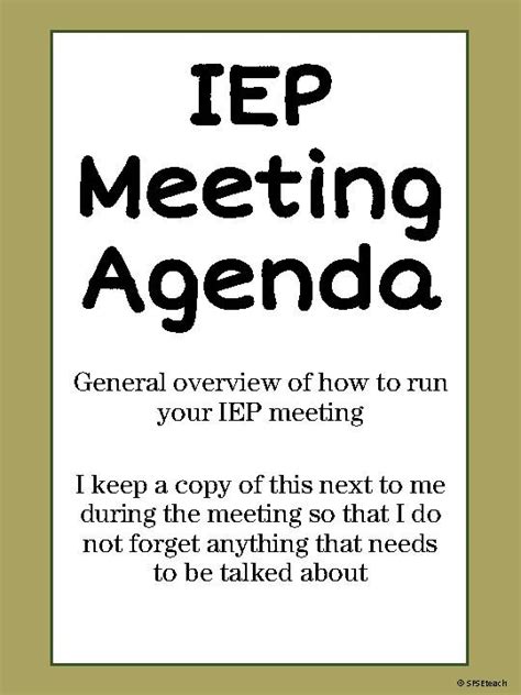 Free Iep Meeting Agenda For Special Education Classful