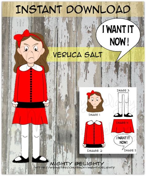 Willy Wonka Party Veruca Salt Character Cutout Instant Download Etsy