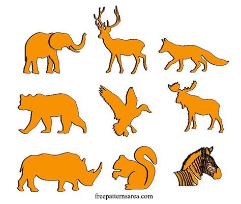 Wildlife Animal Silhouette Stencil Vectors And Printable Templates