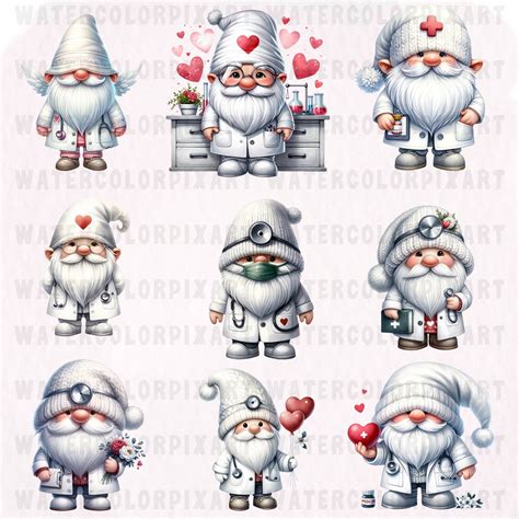 Png Gnome Doctor Watercolor Medical Clipart Gnomes Clipart Doctor