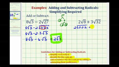 First learn about squares, then square roots are easy. Ex: Add and Subtract Square Roots - YouTube
