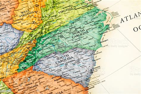 Map Of South Carolina And North Carolina States Stock