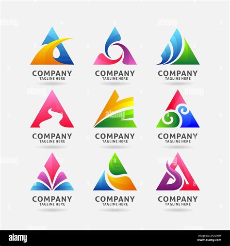 Collection Of Abstract Triangle Logo Design Stock Vector Image And Art
