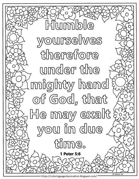Lent Day 7 With 1 Peter 56 Print And Color Page Bible Coloring Pages