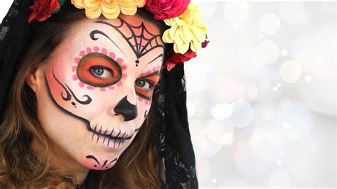 Easy Sugar Skull Makeup Day Of The Dead Face Painting Tutorial Youtube