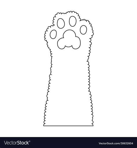 Paw Cat Outline Icon Royalty Free Vector Image