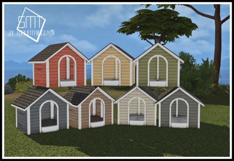 Lana Cc Finds Mg24 Haggys Functional Dog House Retexture 2t4 Sims 4