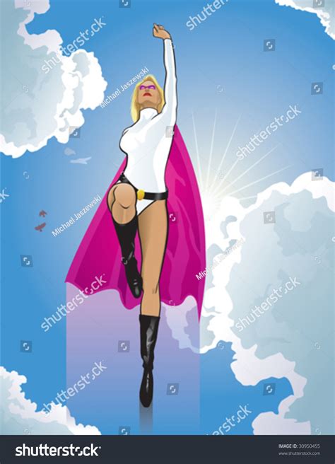 Flying Female Superhero Stock Vector Illustration 30950455 Shutterstock