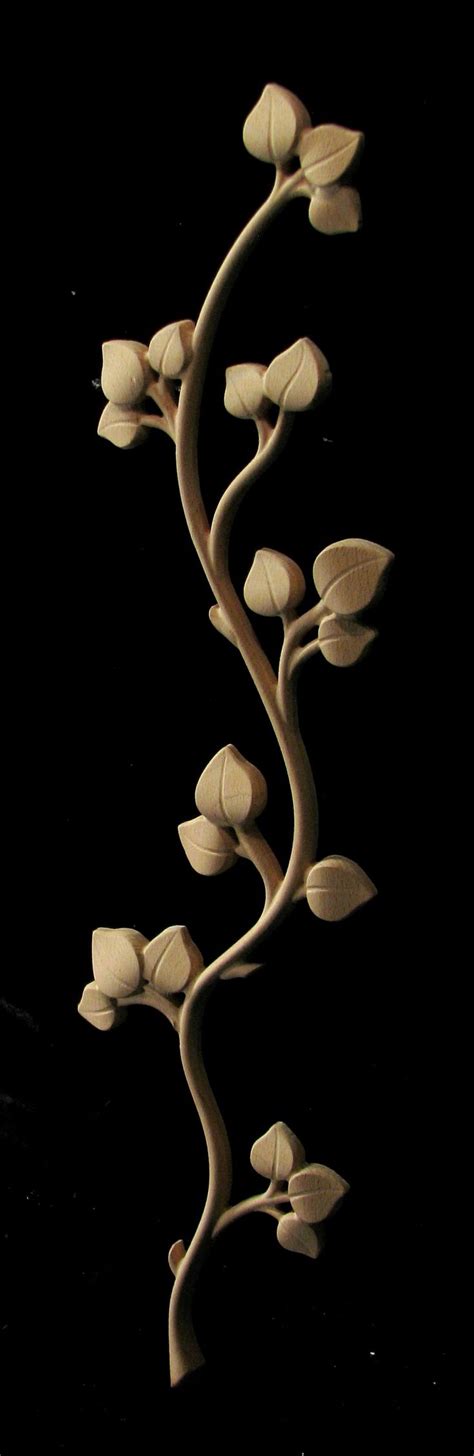 Carved Wood Onlay Leaves And Branches Custom Beach House Vacation