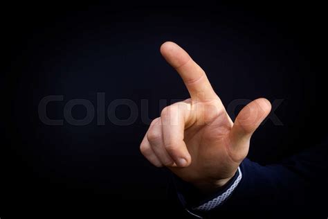 Hand With A Raised Index Finger Stock Image Colourbox