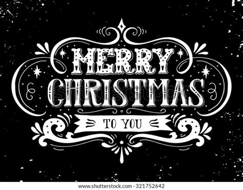 Merry Christmas Retro Poster Hand Lettering Stock Vector Royalty Free