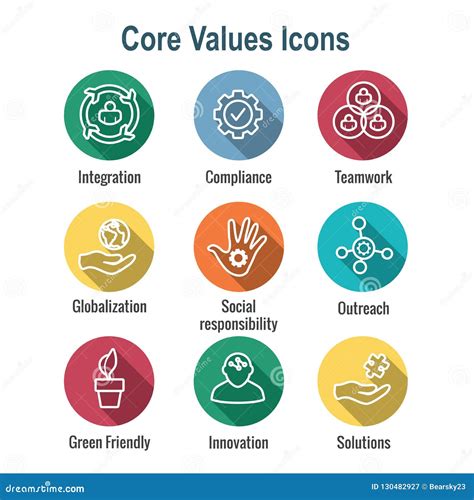 Core Values Outline / Line Icon Conveying Integrity - Purpose Stock