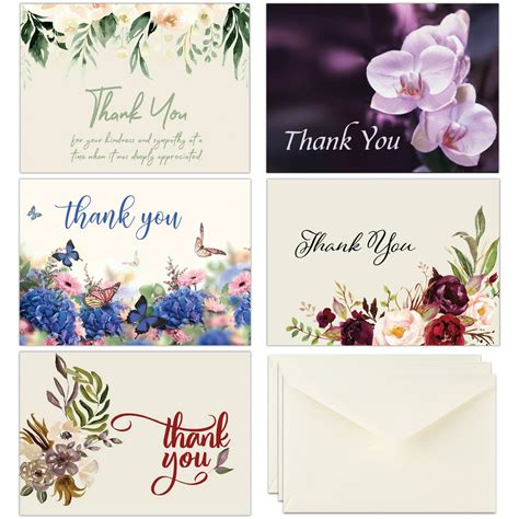25 Funeral Sympathy Bereavement Thank You Cards With Envelopes