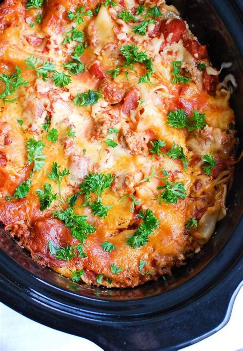 Slow Cooker Lasagna A Cedar Spoon