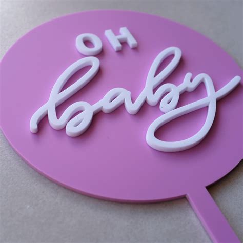 Oh Baby Cake Topper Acrylic Cake Topper Baby Name Cake Etsy