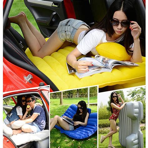 12v Pump Inflatable Mattress Car Back Seat Cover Air Mattress Travel Bed Portable Holiday