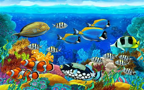 Ocean Marine Animals Barrier Reef Tropical Colorful Fish