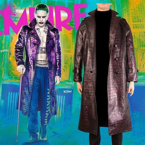 Jared Leto Joker Costume Suicide Squad Joker Cosplay Costume Trench Coat Jacket Batman Halloween