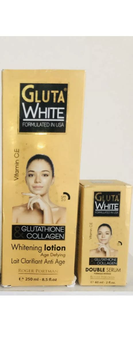 Gluta White Glutathione And Collagen Whitening Lotion 250ml Serum 60ml