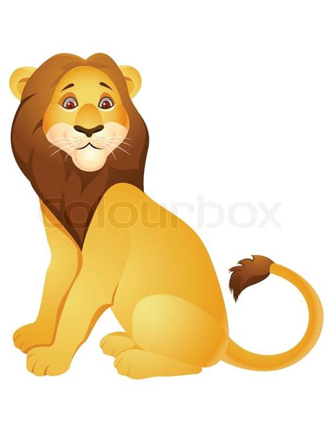 Lion Cartoon Sitting Stock Vector Colourbox