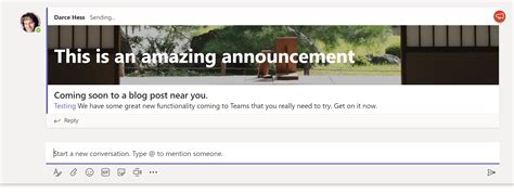 New Announcement Post For Microsoft Teams Now Available Darce Hesss