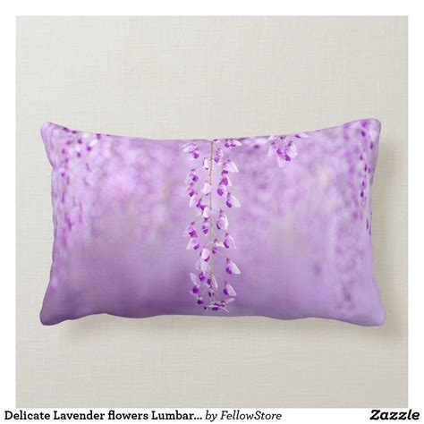 Delicate Lavender Flowers Lumbar Pillow Zazzle Pillows White