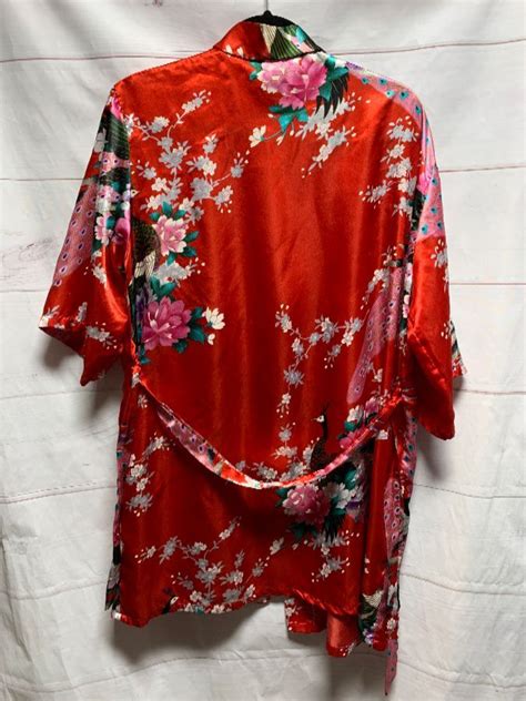 Floral Print Silky Robe Kimono As Is Boardwalk Vintage