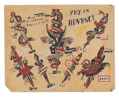 Vintage Tattoo Flash 100 Years Of Traditional Tattoos From The