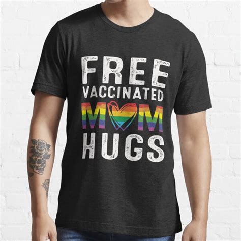 Gay Pride Free Vaccinated Mom Hugs Sunflower Lgbt T Shirt For