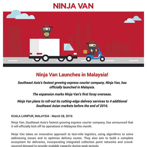 Nếu bạn đăng quá nhiều review giống nhau, hệ thống ai lọc spam sẽ xoá! Ninja Van Malaysia Launch Press Release (1).pdf | DocDroid