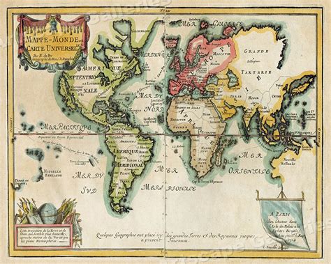 1700s Map Of The World Remarkable Vintage Style Map 20x24 Ebay