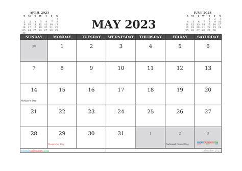 May 2023 Calendar Printable For Free 3 Month Calendar