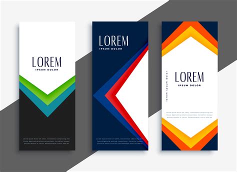Abstract Geometric Colorful Banners Set Download Free Vector Art