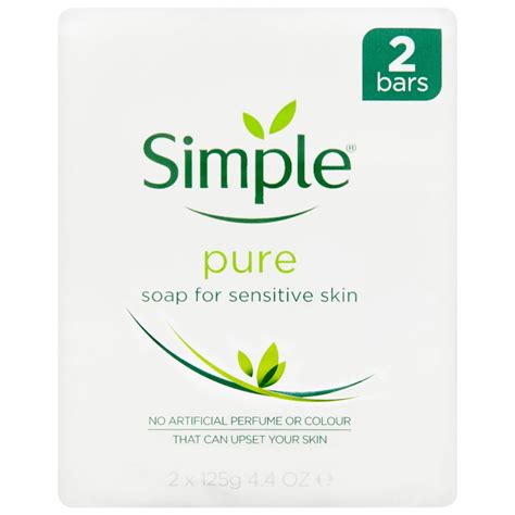 Simple Pure Soap For Sensitive Skin 2 Bars Twin Pack Branded