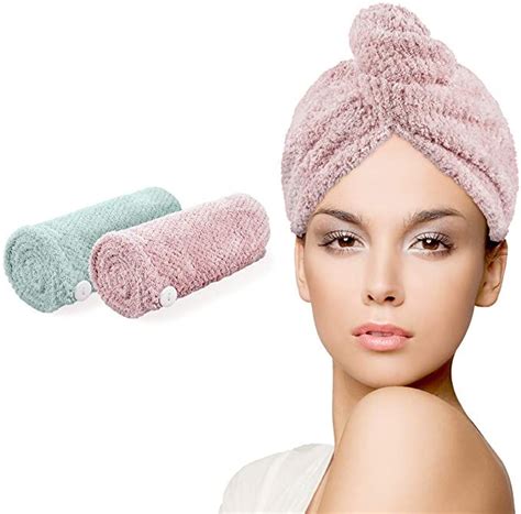 Amazon Com Ceephouge Microfiber Hair Towel Wrap 2 Pack Magic Instant