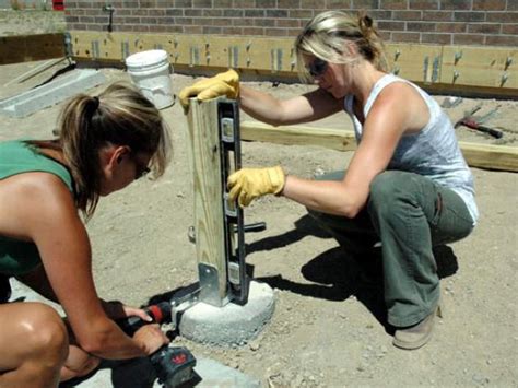 Lay your bolt template on top of the 2x4s and under the string cross. How To Build a Composite Deck | how-tos | DIY