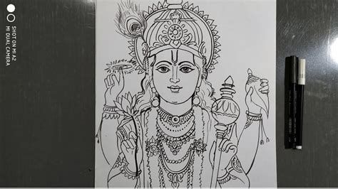 How To Draw Lord Vishnulord Vishnu Drawinghow To Draw Lord Narayan