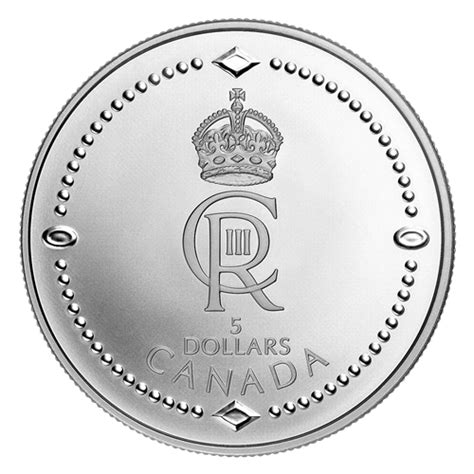 5 pure silver coin his majesty king charles iii s royal cypher the royal canadian mint