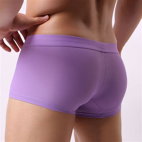 Mens Sexy Breathable Tight Boxer Briefs Brief Style Underwear Leisure